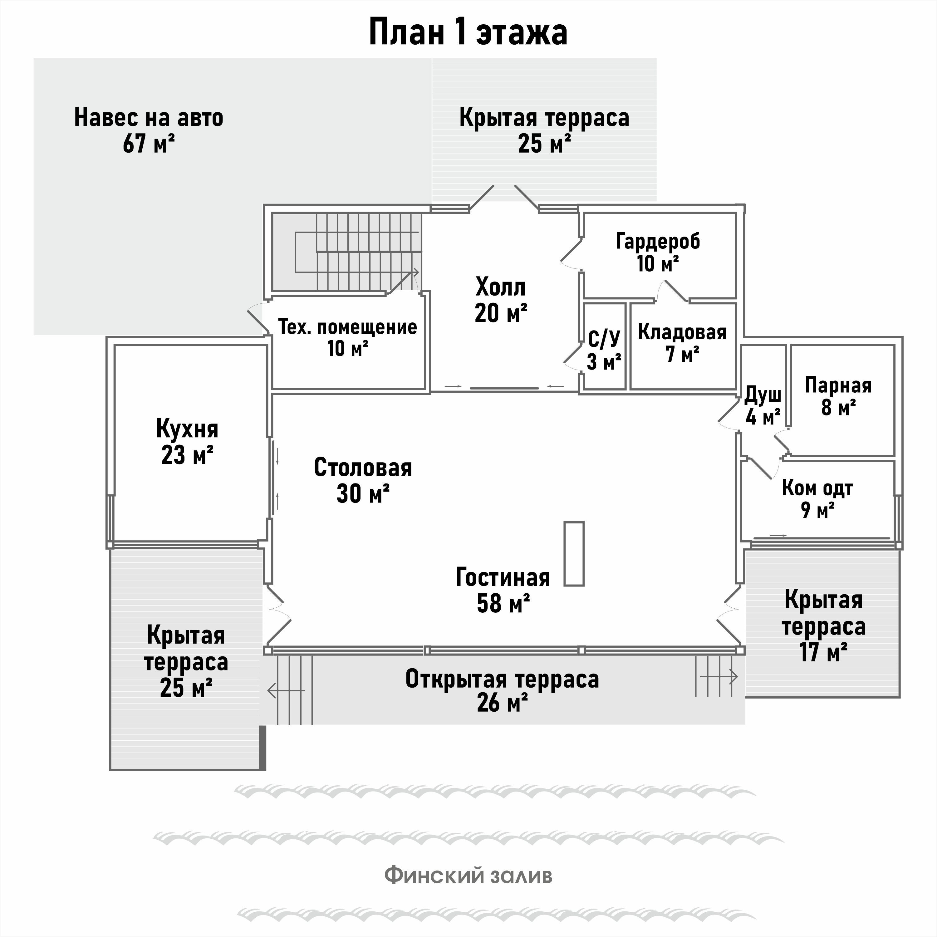 Дом 400 м²  на берегу Финского залива  на участке 22,5 сот